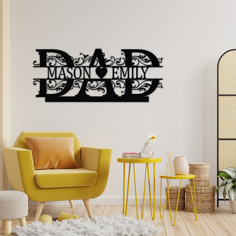 Personalised Fathers Day Name Metal Sign Gift for Dad