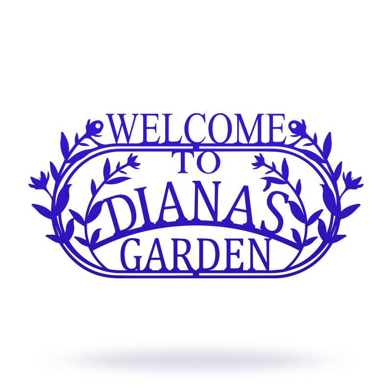 Custom Welcome Name Hanging Metal Garden Sign