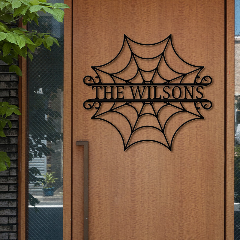 Custom Halloween Decor Name Monogram Metal Sign