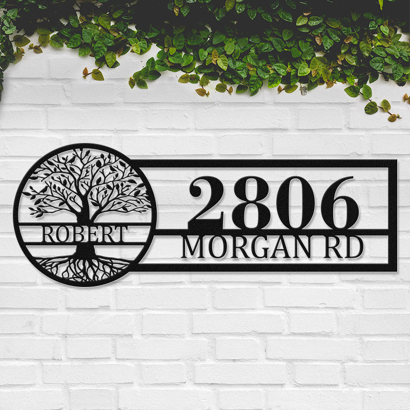 Custom Tree Of Life Metal Address Sign House Numbers