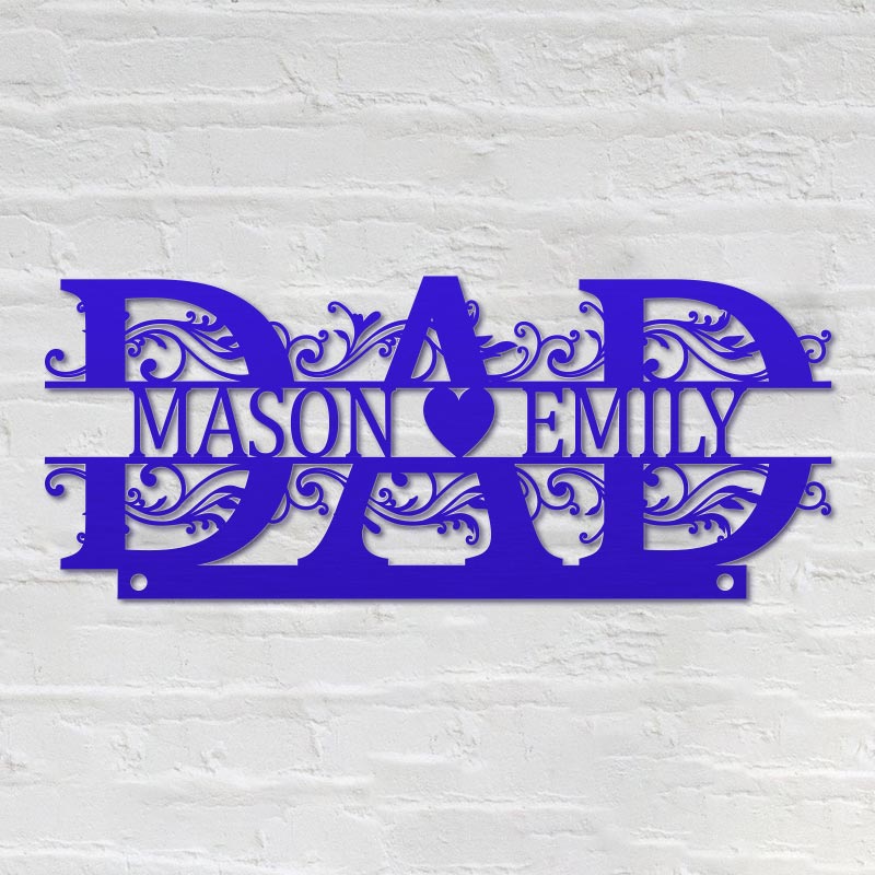 Personalised Fathers Day Name Metal Sign Gift for Dad