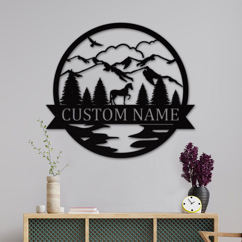 Custom Metal Name Signs Horse Ranch Metal Sign Name Sign For House Decoration