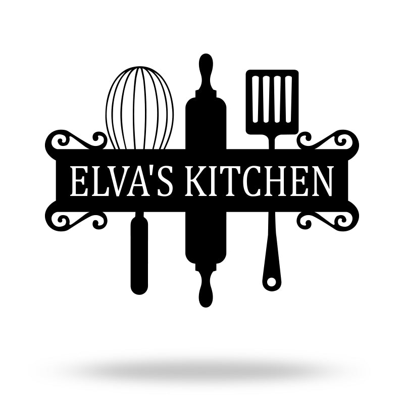 Personalized Name Kitchen Metal Monogram Sign