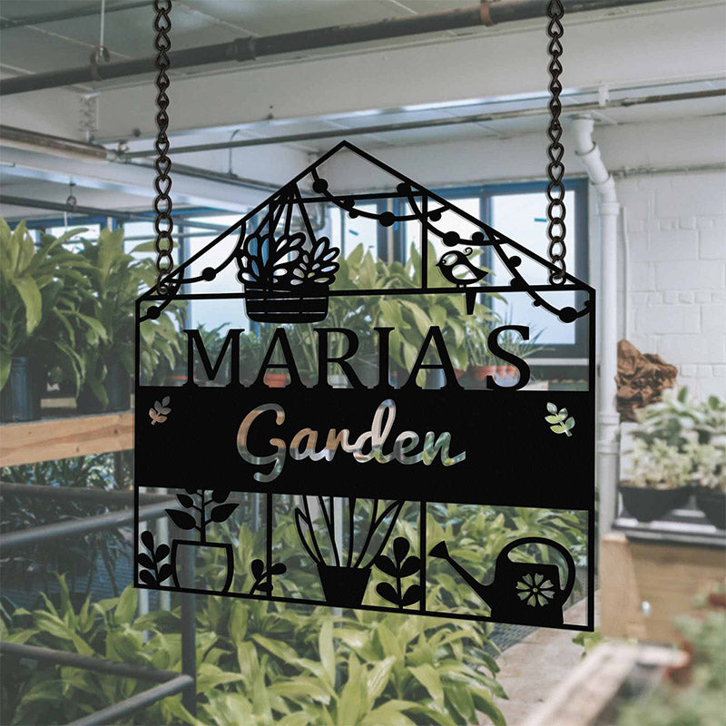 Custom Metal Greenhouse Sign Hanging Garden Sign