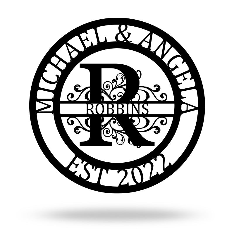 Custom Monogram Name Metal Sign for Yard Decor