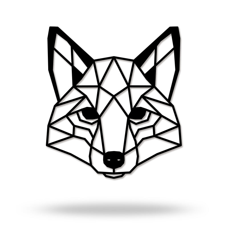 Geometric Fox Metal Wall Art for Home Decor