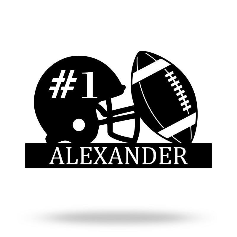 Custom Rugby Football Player Name and Number Metal Sign