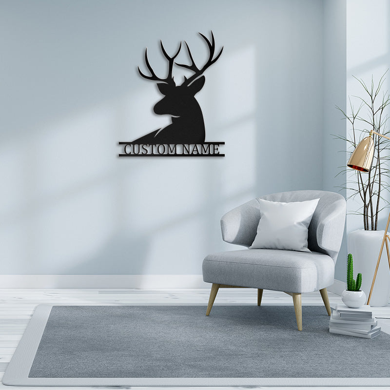 Custom Stag Metal Wall Sign Housewarming Gift Wall Art