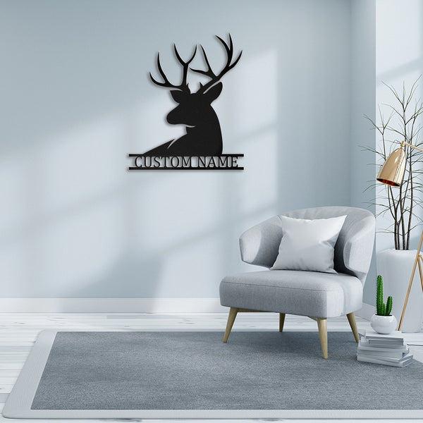 Stuga Metal Sign Custom Stag Metal Wall Sign Housewarming Gift Wall Art - iWantDIY