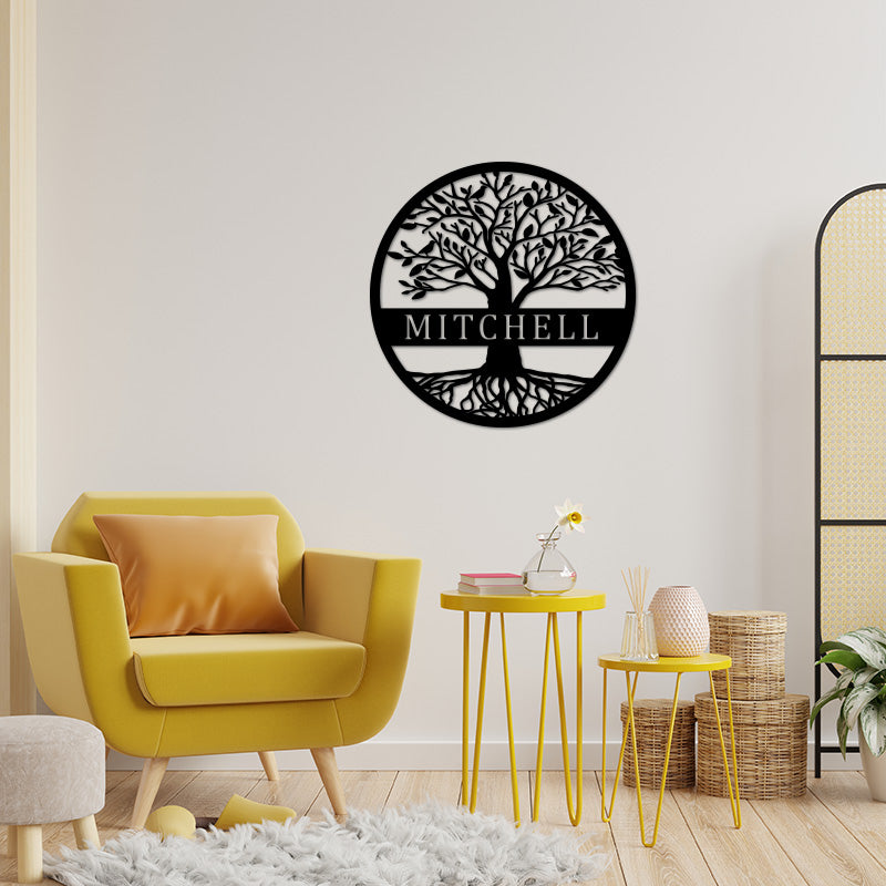 Custom Name Elaborate Tree Of Life Metal Sign