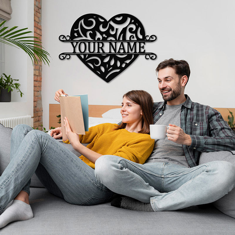 Custom Metal Heart Sign For Your Love &amp; Wedding Gift