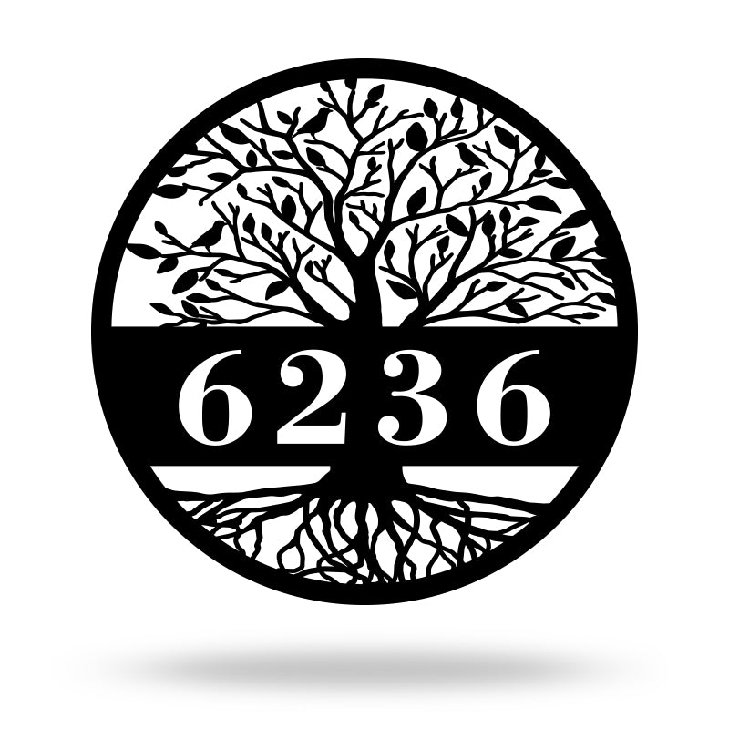 Personalized Tree Of Life Metal Address Sign House Numbers - iWantDIY