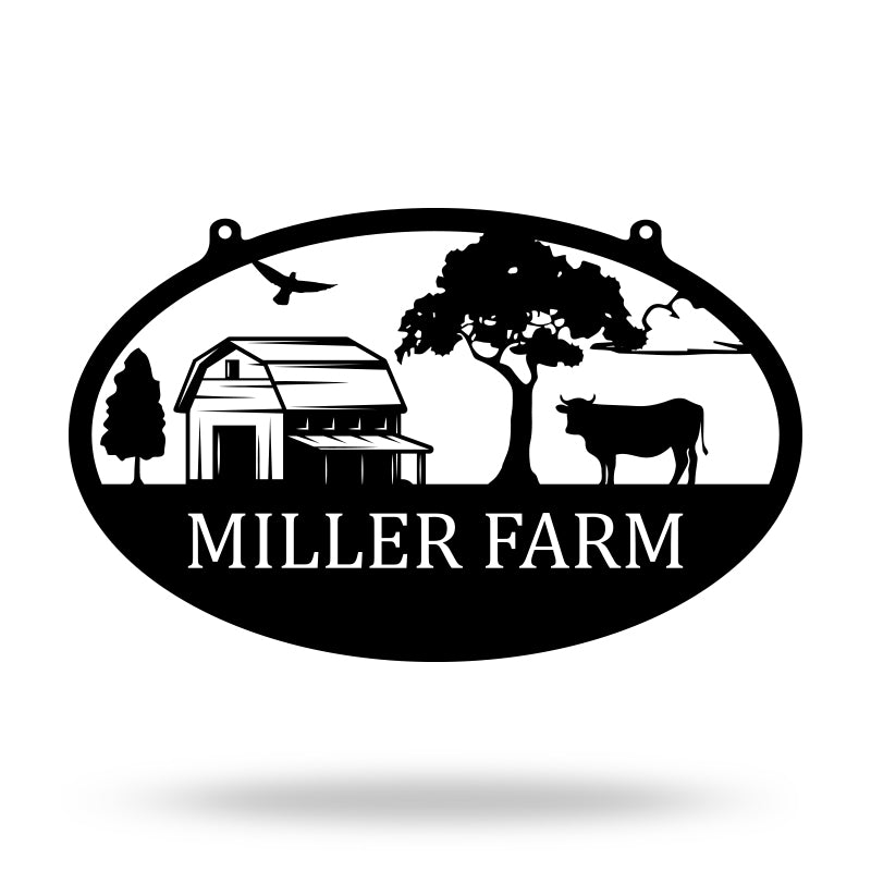 Personalized Cow Name Metal Monogram Sign for Farm Decor