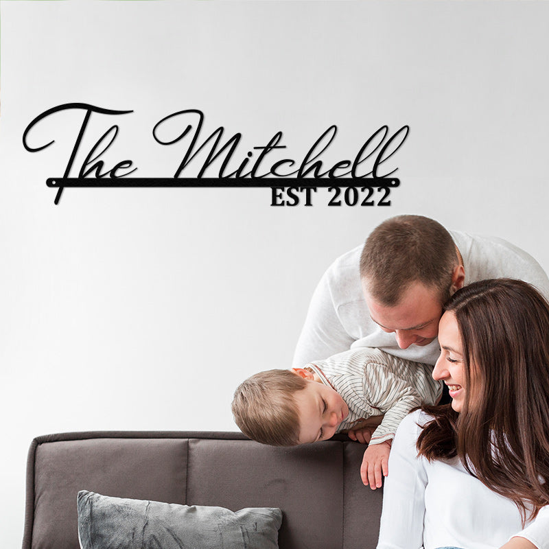 Custom Family Name Metal Sign for Home Decor