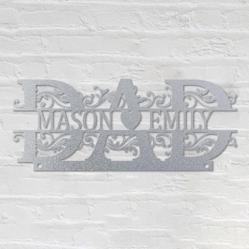 Personalised Fathers Day Name Metal Sign Gift for Dad