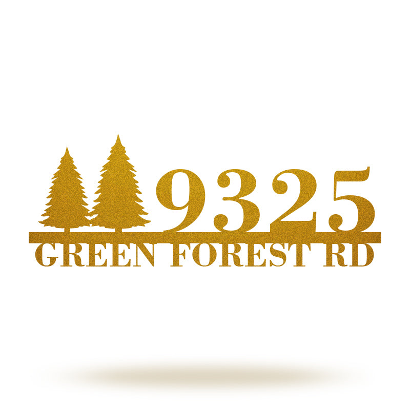 Custom Tree Metal House Number Sign Address Plaque