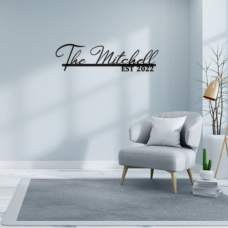 Custom Family Name Metal Sign for Home Decor