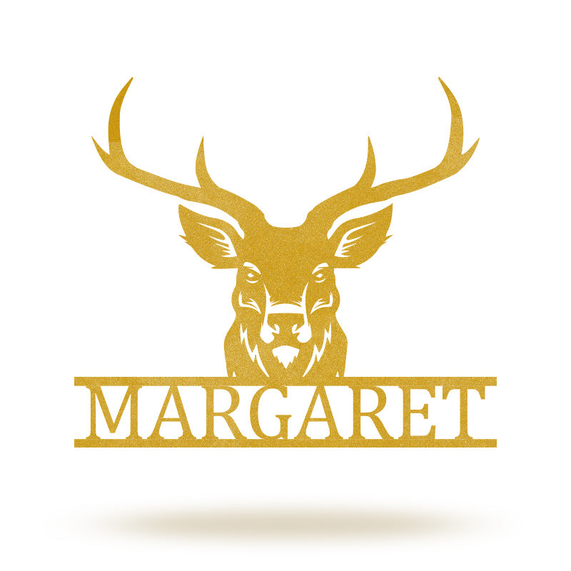 Custom Name Deer Head Metal Sign Deer Antler Decor