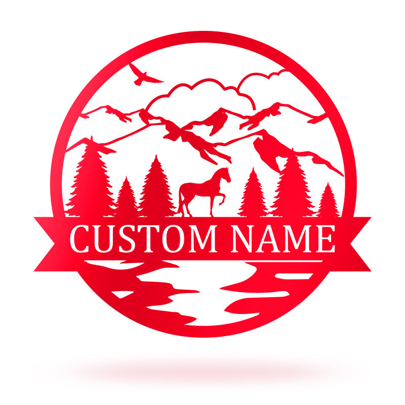 Custom Metal Name Signs Horse Ranch Metal Sign Name Sign For House Decoration