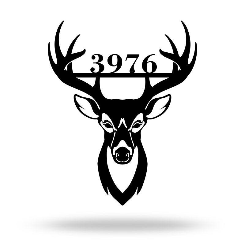 Custom Deer Head Metal Address Sign House Numbers