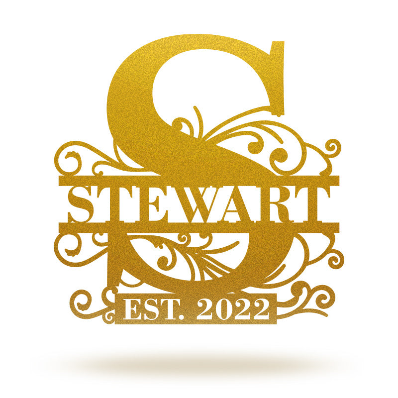 Personalized Family Lace Last Name Metal Letters Sign