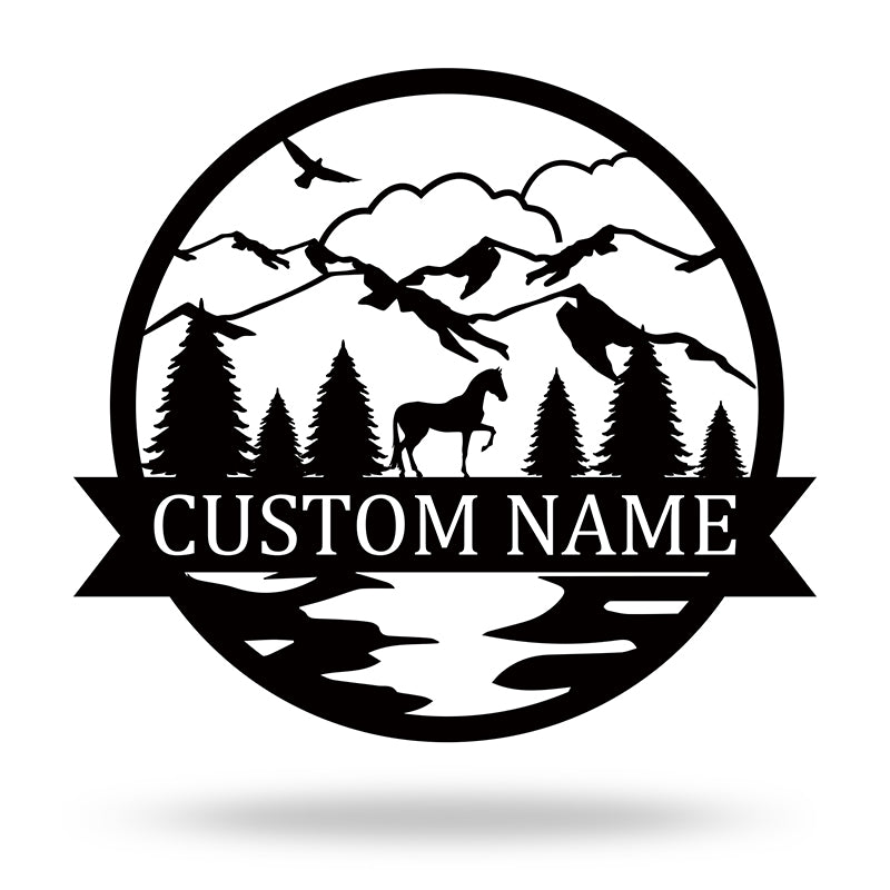 Custom Metal Name Signs Horse Ranch Metal Sign Name Sign For House Decoration