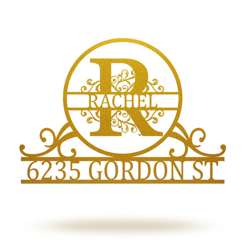 Personalized Name Monogram Metal Address Sign House Numbers