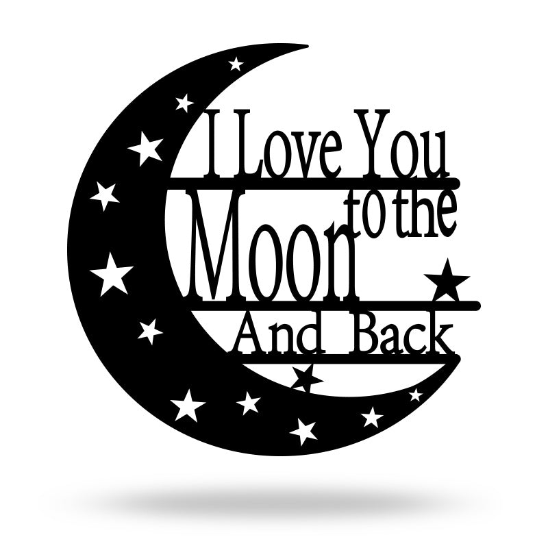 I Love You to the Moon and Back Metal Sign - Creative Metal Wall Art Decoration