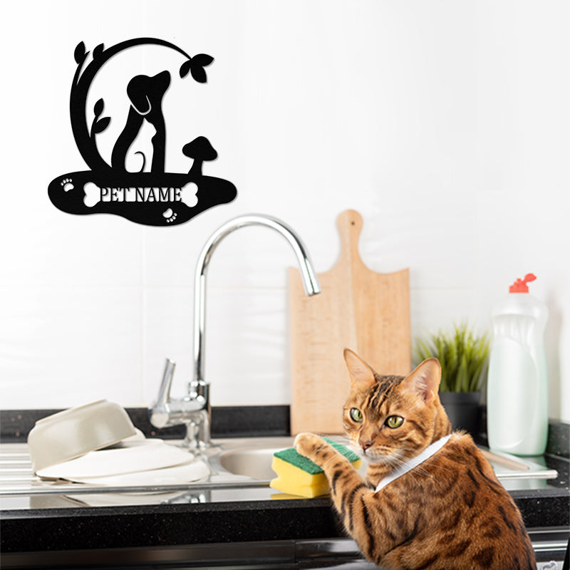 Custom Pet Dog Cat Metal Wall Sign Gift &amp; Home Decor