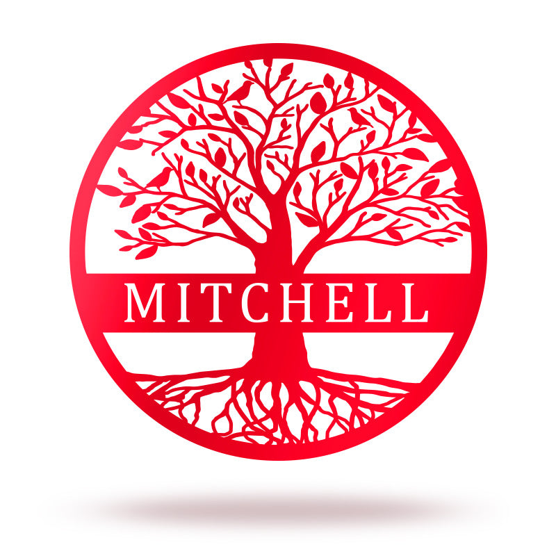 Custom Name Elaborate Tree Of Life Metal Sign