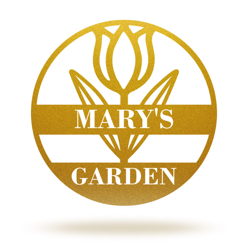 Custom Flower Name Metal Garden Sign for Yard Decor