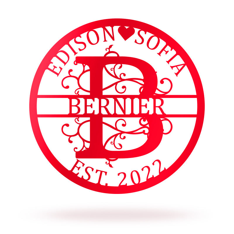 Personalized Family Name Metal Sign For Housewarming Gift