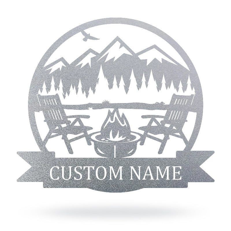 Personalized Campfire Name Metal Sign For Home Decor