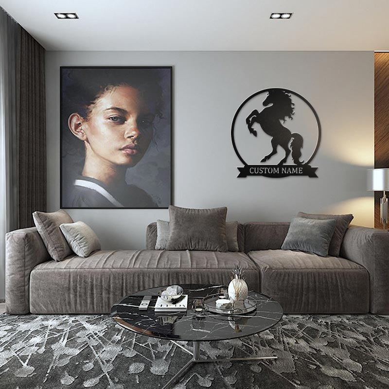 Custom Family Name Metal Horse Sign For Yard &amp; Garden Decor