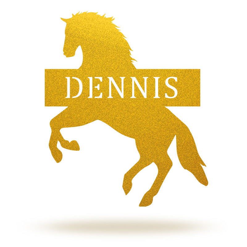 Personalized Name Monogram Metal Horse Sign For Farmhouse Decor