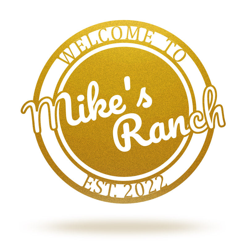 Custom Ranch Sign Metal Welcome Wall Art