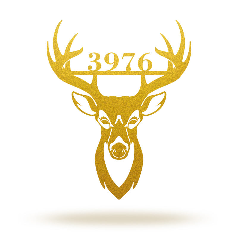 Custom Deer Head Metal Address Sign House Numbers