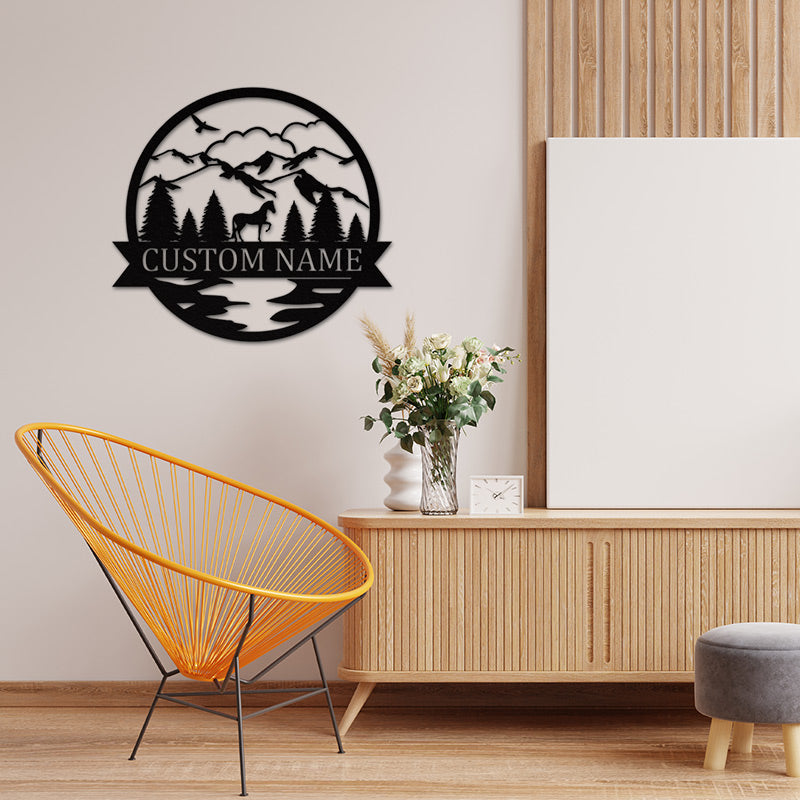 Custom Metal Name Signs Horse Ranch Metal Sign Name Sign For House Decoration