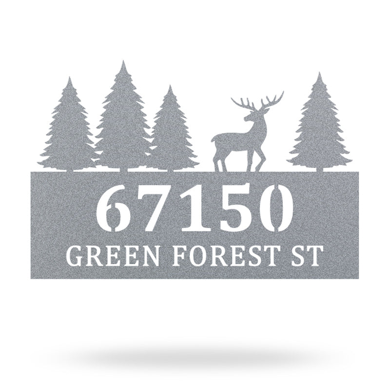 Personalized Deer Metal House Number Sign Address Plaque