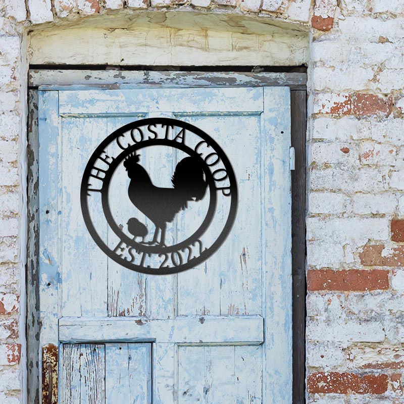 Custom Metal Chicken Coop Sign for Farm &amp; Ranch
