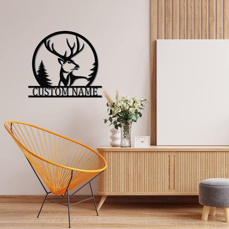 Custom Deer Metal Sign For Room Decor Housewarming Gift