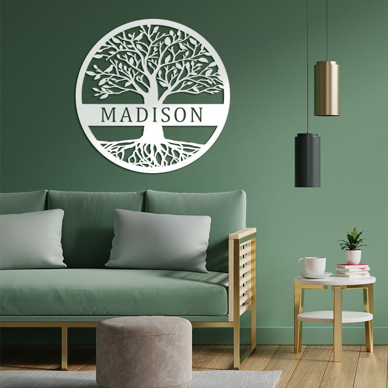 Custom Name Elaborate Tree Of Life Metal Sign