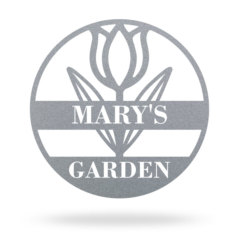 Custom Flower Name Metal Garden Sign for Yard Decor