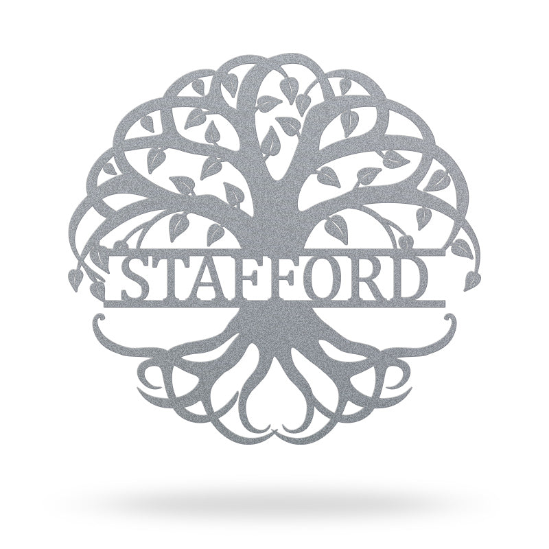 Personalized Tree Of Life Monogram Metal Sign Wall Decor