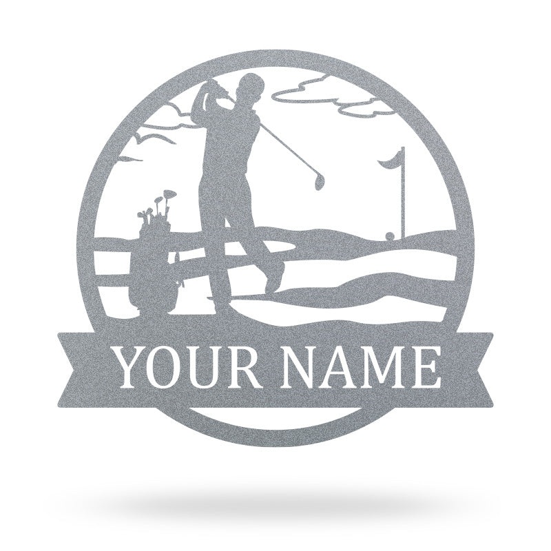Personalized Golf Name Metal Monogram Sign