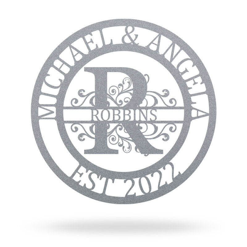 Custom Monogram Name Metal Sign for Yard Decor