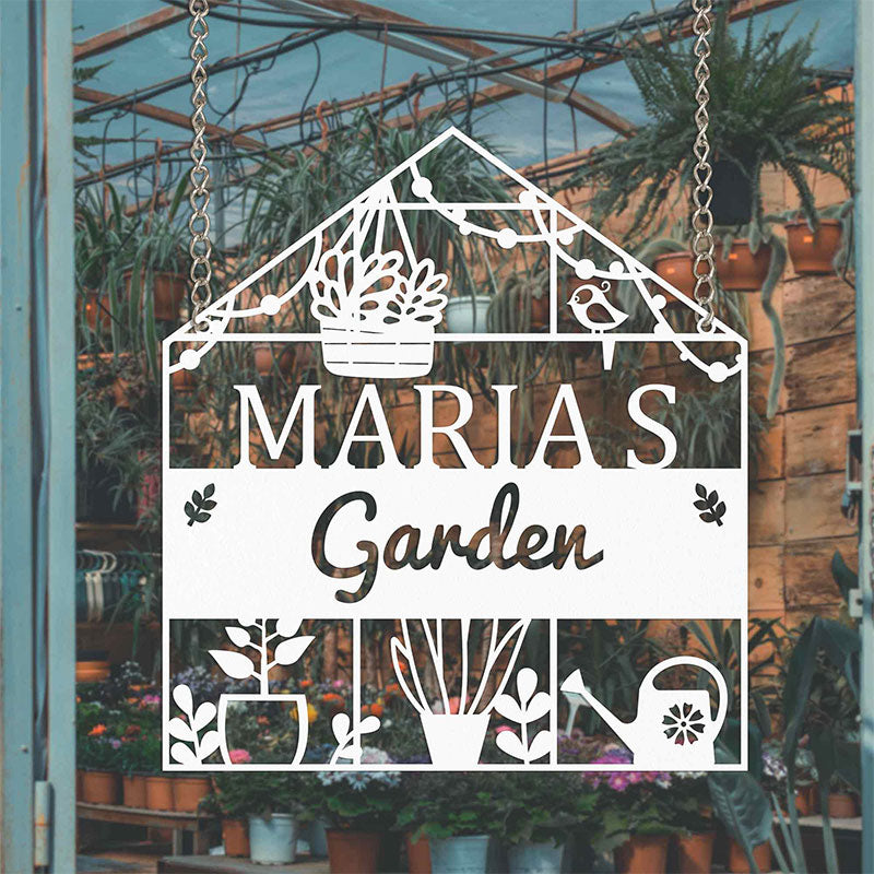 Custom Metal Greenhouse Sign Hanging Garden Sign