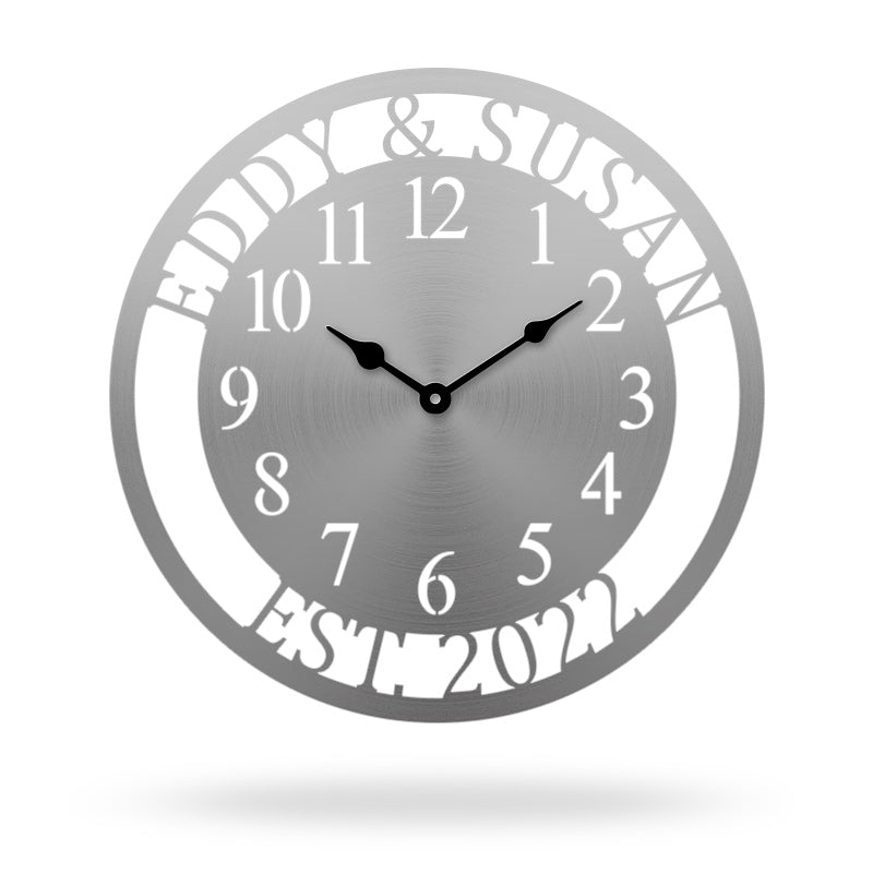 Personalized Name Metal Wall Clock for Home Decor