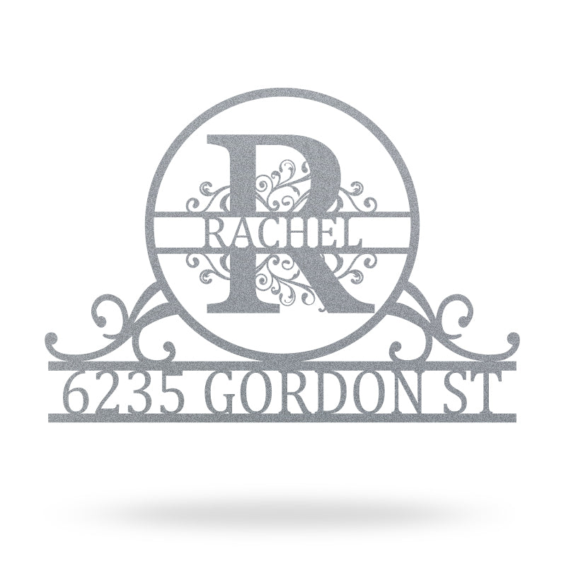 Personalized Name Monogram Metal Address Sign House Numbers