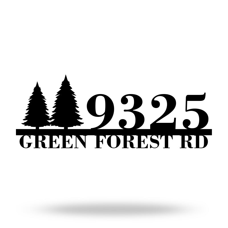 Custom Tree Metal House Number Sign Address Plaque